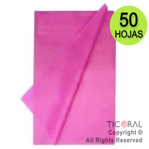 PAPEL SEDA BARRILETE COLOR 50X70 CM -50 HOJAS FUCSIA X 1